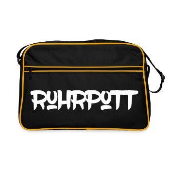 Ruhrpott - Pott - Ruhr - Zeche - Zollverein - NRW - Retro Bag - black/gold - Front
