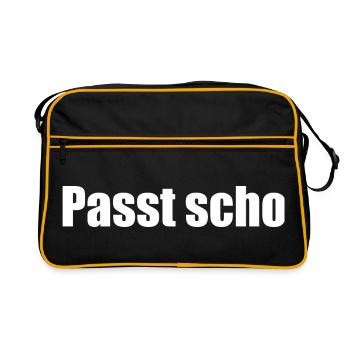 Passt scho - Retro Tasche - Schwarz/Gold - Vorne