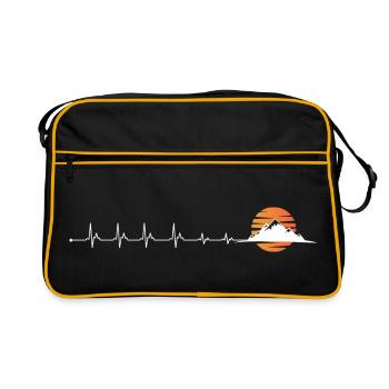 Heartbeat mountains sunset - Retro Bag - black/gold - Front