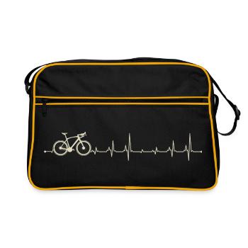 Graphique du rythme cardiaque du pouls du vélo - Sac Retro - noir/or - Devant