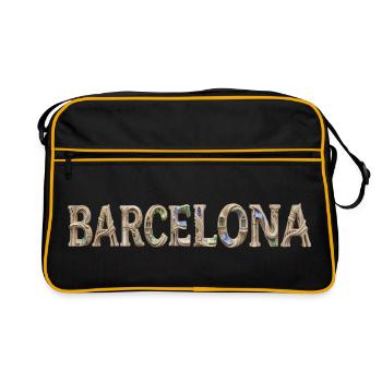 Typographie de Barcelone avec architecture méditerranéenne - Sac Retro - noir/or - Devant