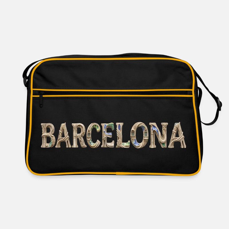 Typographie de Barcelone avec architecture méditerranéenne Sac Retro
