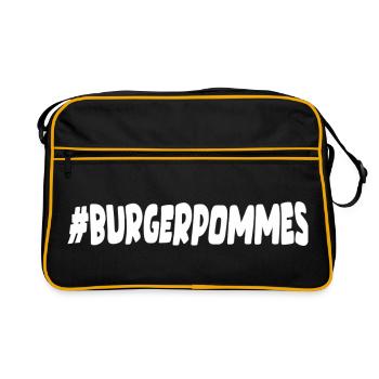 FRITES BURGER Hashtag Restauration rapide - Sac Retro - noir/or - Devant