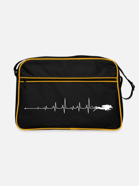 Heartbeat Scuba Dive - Retro Bag - black/gold - Front