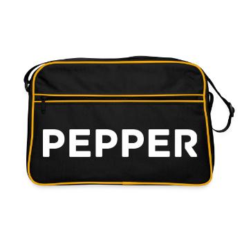 Pepper ist dein Name Original Oldschool 90es - Retro Tasche - Schwarz/Gold - Vorne