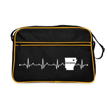 Minimal Arkansas State Heart Design - Retro Bag - black/gold - Front