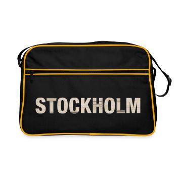 STOCKHOLM – Typographie architecturale nordique - Sac Retro - noir/or - Devant