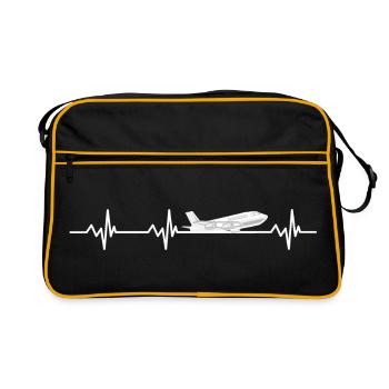 Pulse rate airplane - Retro Bag - black/gold - Front