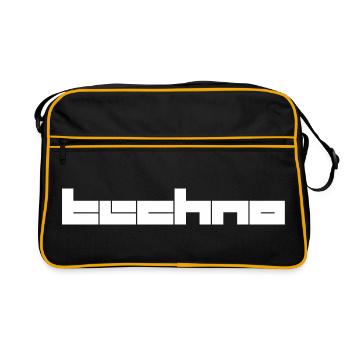 techno music geometric logo design - Retro Bag - black/gold - Front