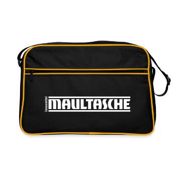 „Genussmittel“ Serie | Maultasche - Retro Tasche - Schwarz/Gold - Vorne