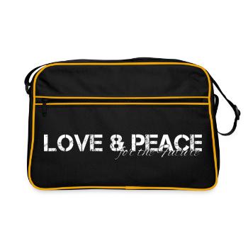 Love & Peace - Retro Tasche - Schwarz/Gold - Vorne
