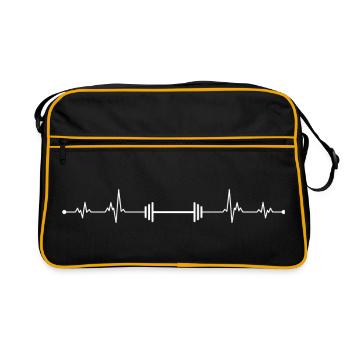 Heartbeat barbell - Retro Bag - black/gold - Front
