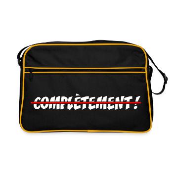 COMPLETELY CRAZY! - offbeat graphic humor - Retro Bag - black/gold - Front