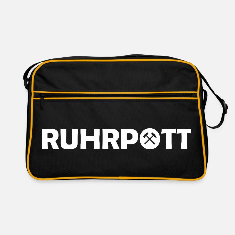 Ruhrpott - Dat hat wat mittn Herz zu tun - Zeche - Retro Tasche - Schwarz/Gold