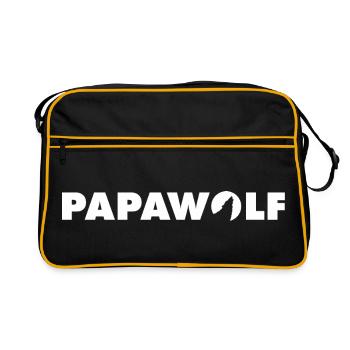 Lettrage blanc Papawolf - Sac Retro - noir/or - Devant