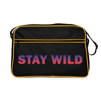 Paysage naturel sauvage aux couleurs néon - Sac Retro - noir/or - Devant