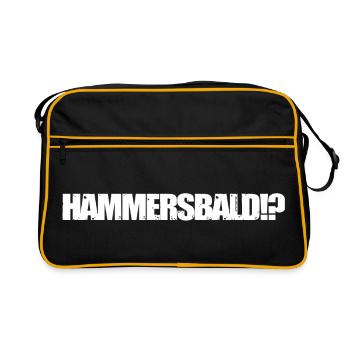 HAMMERSBALD?! WHITE  - Retro Tasche - Schwarz/Gold - Vorne