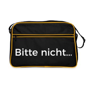 Bitte nicht - Retro Tasche - Schwarz/Gold - Vorne