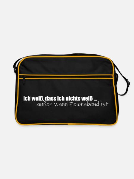 Ich weiß, dass ich nichts weiß ... außer - Retro Tasche - Schwarz/Gold