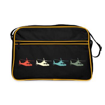 Pilote d’hélicoptère d’époque - Sac Retro - noir/or - Devant