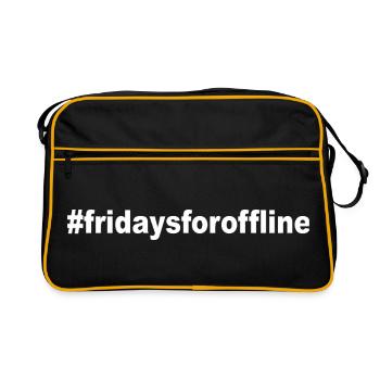 #fridaysforoffline - Retro Tasche - Schwarz/Gold - Vorne