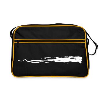 Brush stroke white (color changeable) sweeping - Retro Bag - black/gold - Front