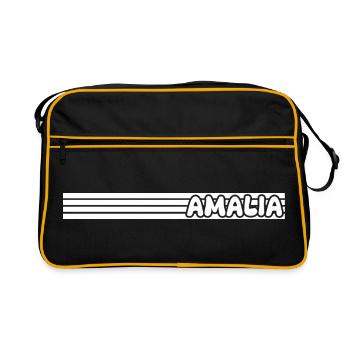 Male name Amalia - Retro Bag - black/gold - Front