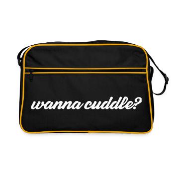 want to cuddle? - Retro Bag - black/gold - Front