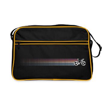 Rainbow Gradient Bicycle Silhouette - Retro Bag - black/gold - Front