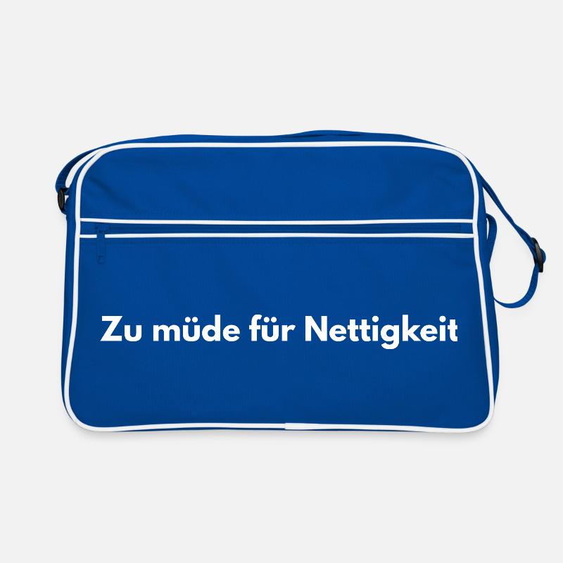 Zu müde – Sarkastischer Spruch Retro Tasche