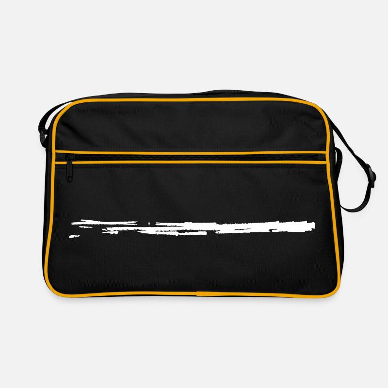 Pinselstrich weiss (Farbe wechselbar) - Marker Retro Tasche