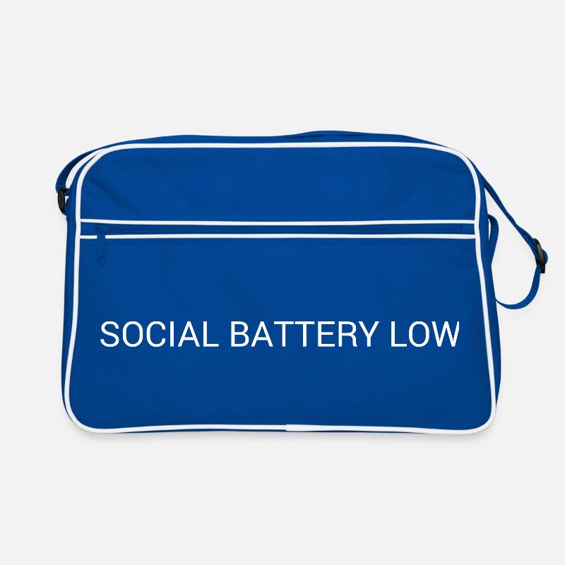 Social Battery Low – Introvert Text Design Retro Bag