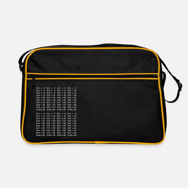 Lernen Sie seine Einmaleins - Retro Tasche - Schwarz/Gold