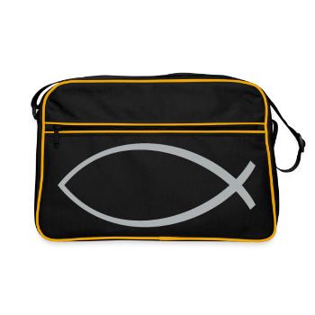 Ichtus fish silver - Retro Bag - black/gold - Front