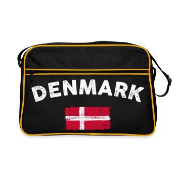 Emblème du drapeau du Danemark - Sac Retro - noir/or - Devant