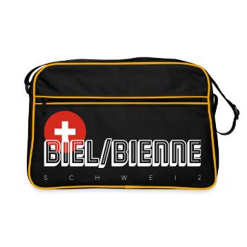 Swiss Cross Bold Typography - Retro Bag - black/gold - Front
