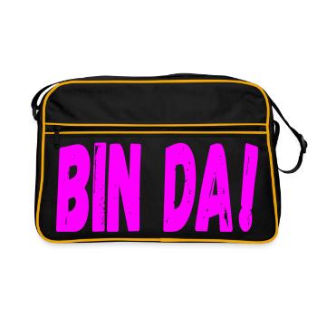 BIN DA - SELBSTSICHERHEIT - Retro Tasche - Schwarz/Gold - Vorne