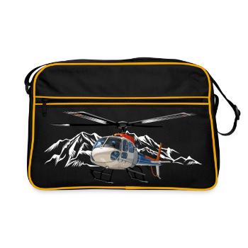 Helicopter in the mountains - Retro Bag - black/gold - Front