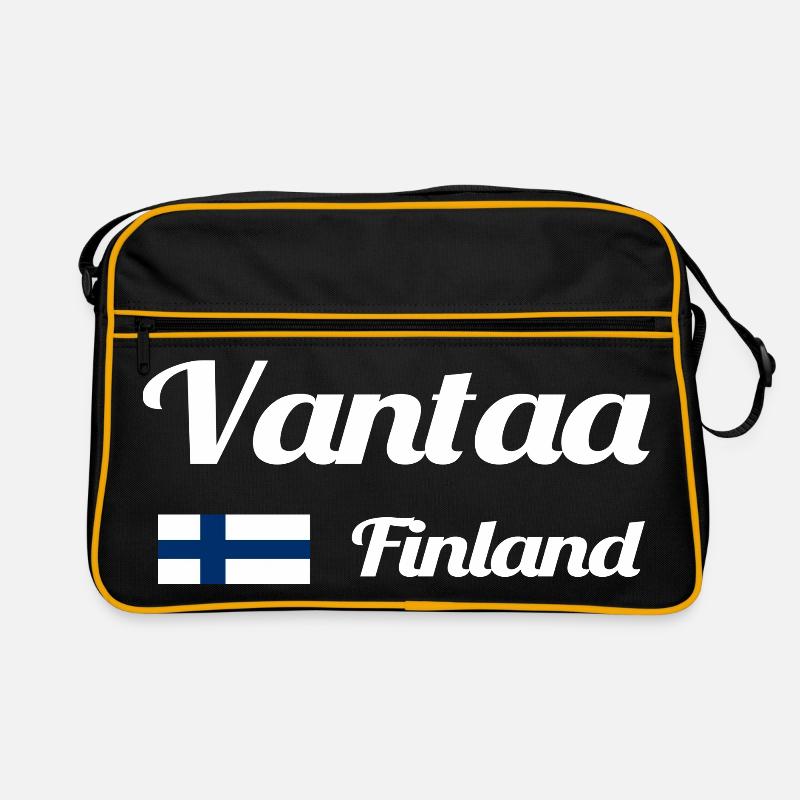 Vantaa Finland Print - Retro Bag - black/gold