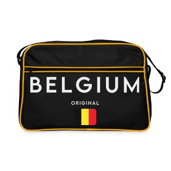 Drapeau de la Belgique, fierté belge - Sac Retro - noir/or - Devant
