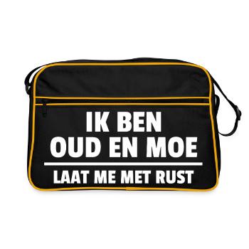 Je suis vieux et fatigué, laisse-moi tranquille - Sac Retro - noir/or - Devant