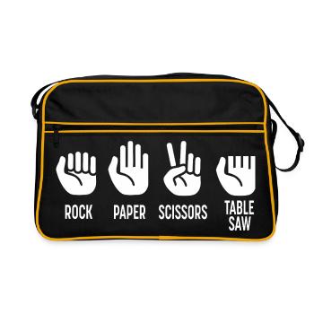 Ciseaux Pierre Papier Table Scie Artisan - Sac Retro - noir/or - Devant