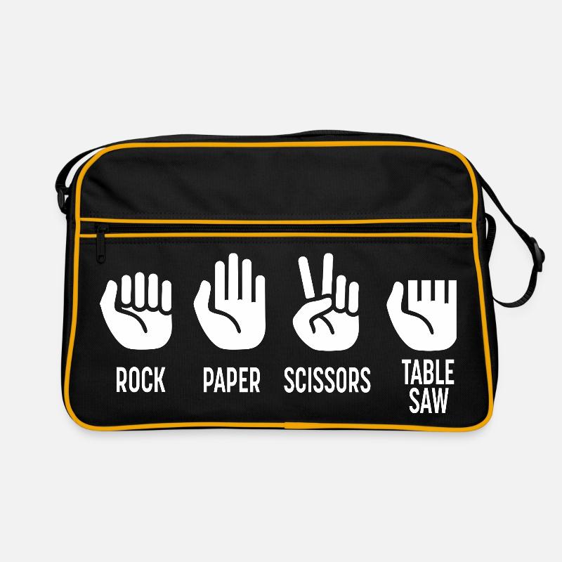 Scissors Stone Paper Table Saw Artisan - Retro Bag - black/gold