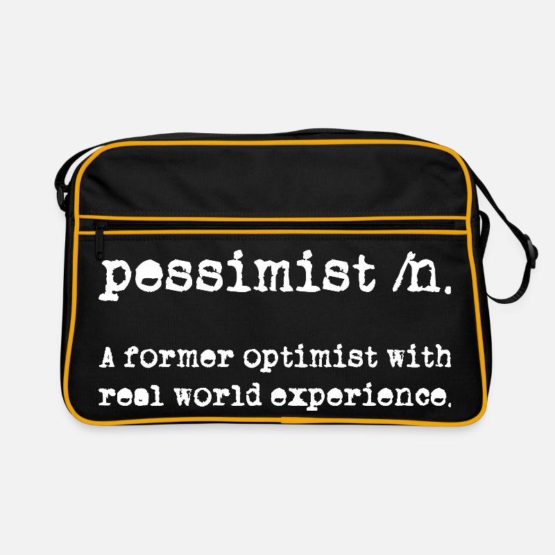 Pessimist Definition - Retro Tasche - Schwarz/Gold