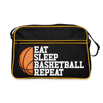 Manger Dormir Basketball Répéter Fille Garçon - Sac Retro - noir/or - Devant