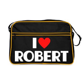 J'aime Robert Red Heart, fan du nom romantique - Sac Retro - noir/or - Devant