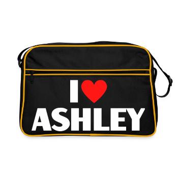J'adore Ashley Red Heart Romantic Name Fan - Sac Retro - noir/or - Devant