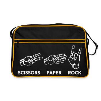 Siccors Roche en papier - Édition Rock - Sac Retro - noir/or - Devant