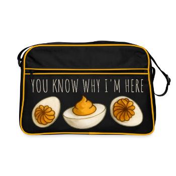 Tu sais pourquoi je suis ici Oeufs - Sac Retro - noir/or - Devant
