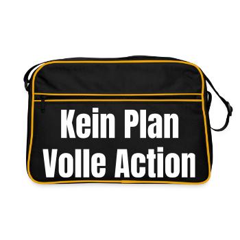 No plan Full action - Retro Bag - black/gold - Front